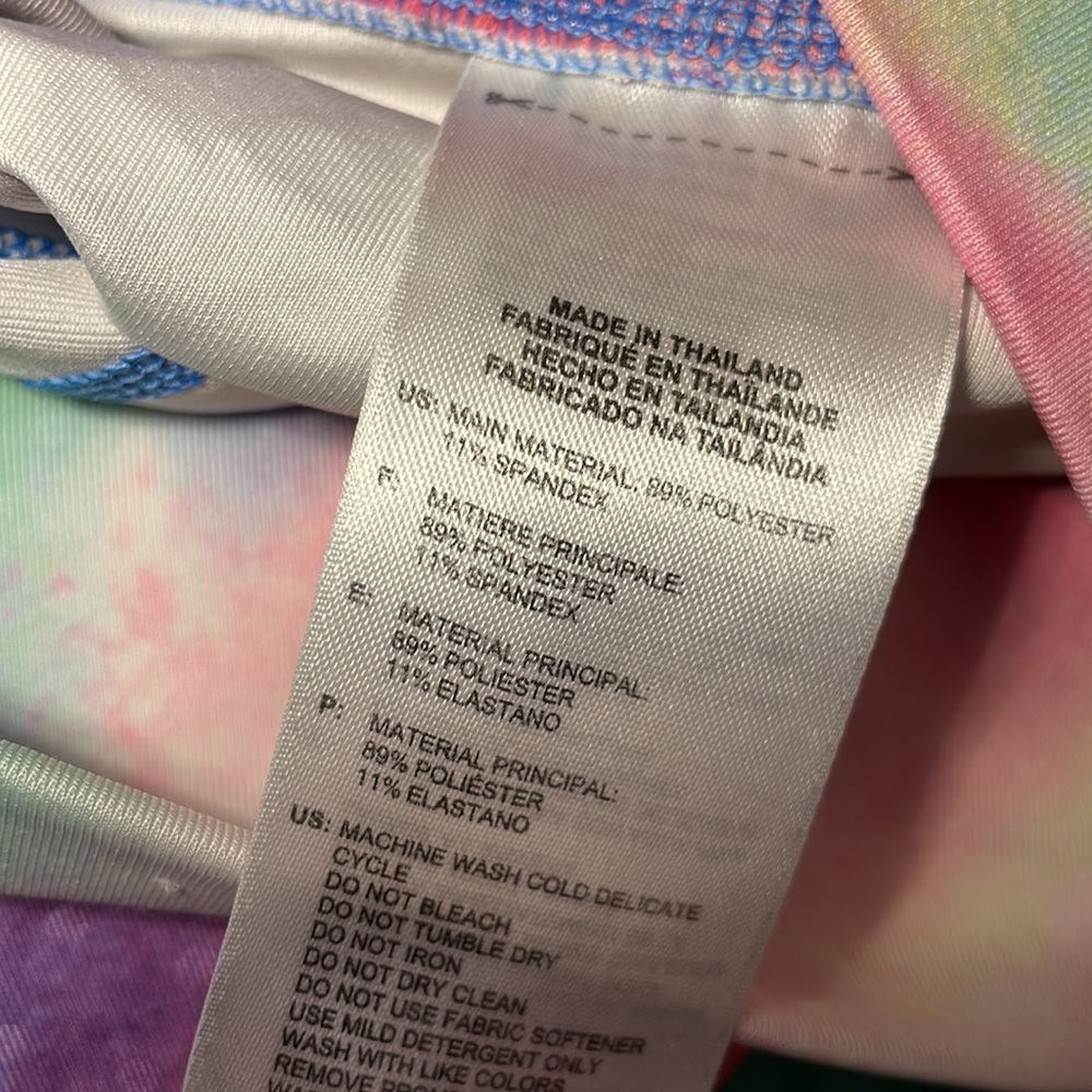 Adidas Climalite Cropped Leggings Size M Rainbow Watercolor - Picture 5 of 6